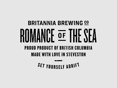 BBCO - Romance of The Sea Typography agency art direction beer branding brewery identity knockout nautical packaging type typography vancouver