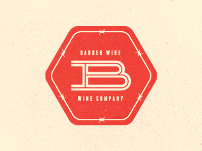 Barbed Wire Wine barbed branding logo mark seal texture typography vintage wine wire