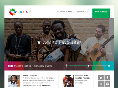 Overlap Web Radio Player concept grid interface layout music overlap player radio site ui ux web widget