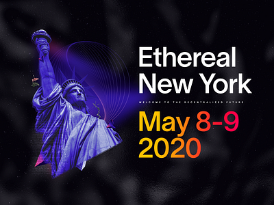 Ethereal Summit New York 2020 Key Art collage cosmic digital ethereal flowers future geometric gradients liberty new york