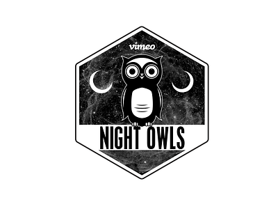 Night Owls Badge badge branding illustration night vimeo