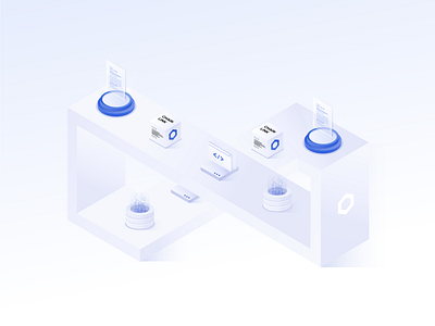 Ecosystem chainlink cube data ecosystem impossible shape isometric node open source smart contract tech technology