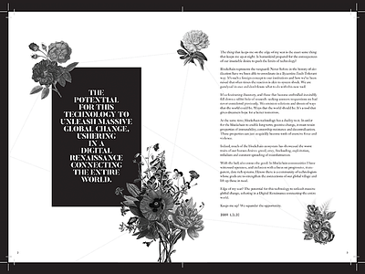 Open Letters to the Web 3.0 black and white digital collage flowers print print design spread zine