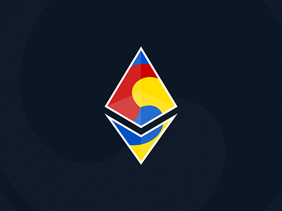 ETH Korea badge blockchain branding diamond eth ethereum geometry korea logo open source sam taeguk symbol symbolism taeguk