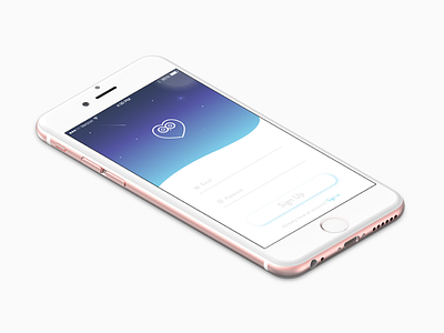 Daily UI 001 - iPhone Mock Up app blue daily ui design gradient iphone login love mockup owl sign up star