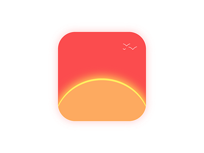 Daily UI 005 - App Icon app birds challenge daily ui gradient icon icon app sun sunrise ui