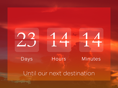 Daily UI 014 - Countdown Timer 014 countdown timer daily ui plane red sunset timer travel ui
