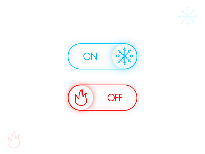 Daily UI 015 - On/Off Switch blue buttons cool daily fire hot off on red snowflake switch ui