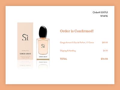 Daily UI 017 - Email Receipt 017 clean daily daily ui email receipt fall inspiration minimalistic orange perfume si subtle