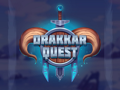 Game logo "Drakkar quest" game graphic design icon illustration logo ui