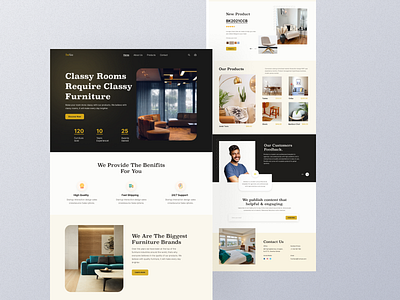 Furniture Landing Page company design furniture landing page product ui web website