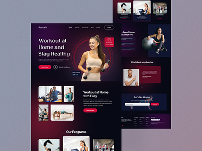 Fitness Landing Page design exercise fitness fitness landing page health landing page ui web website workout