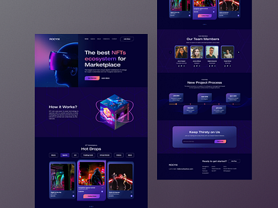 NFT Market Place Landing Page digital agency illastration nft nft ui design product ui ux webdesign website