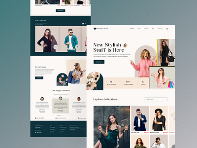 Ecommerce fashion website clothing company ecomerce fasion website home page landing page prosuct style ui ux ui web web design