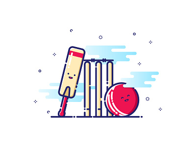Cricket cricket illustration mbe mbe style sport vector
