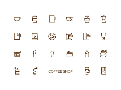 Coffee Shop Icons coffee icon icon set iconography outline