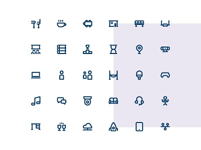 Coworking Icons co working coworking icon icon set iconography linier outline ui