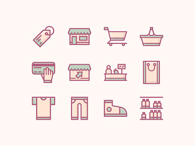 Shopping Icons dusk filled filled outline icon icon set iconography ui