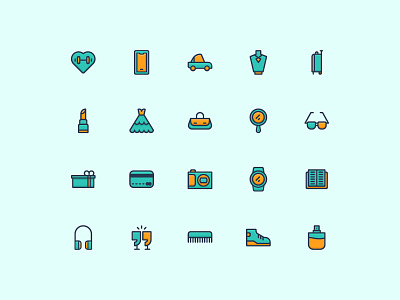 Lifestyle Icons design filled outline icon icon set iconography illustration lifestyle outline ui vector