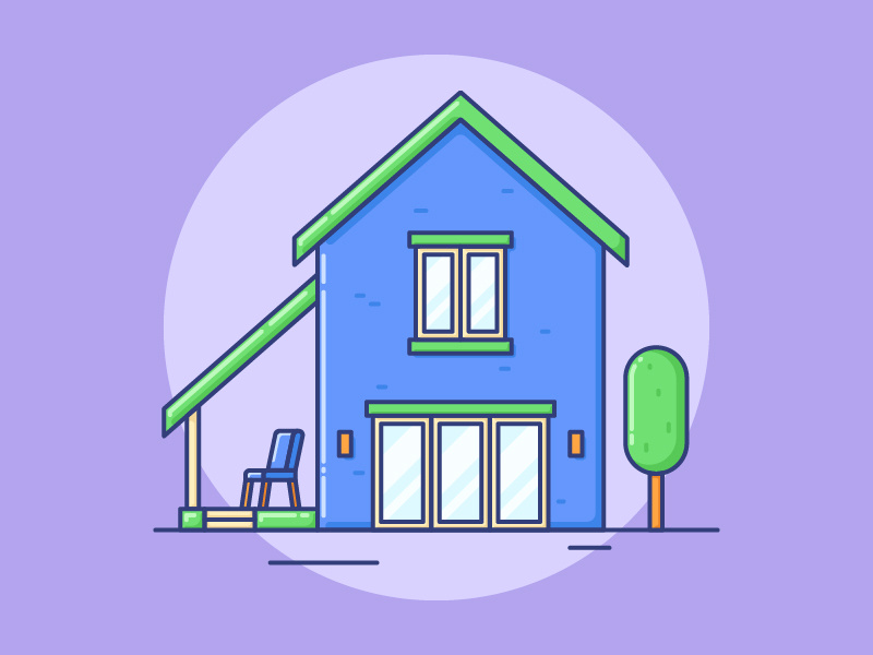 House Illustration vector outline lineart illustration house design building