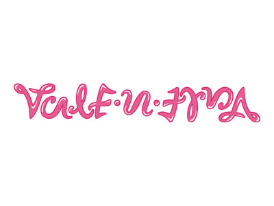 Vale-n-tyna ambigram child children pink rotating