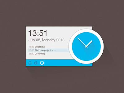 Time Widget alarm blue clock design flat icon interface task time todo ui widget