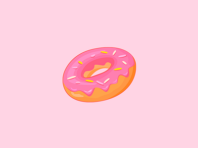 Vector Strawberry Donut Icon donut fastfood food icon illustration strawberry vector