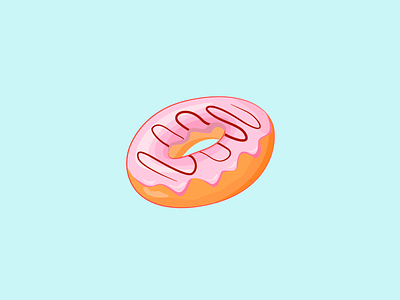 Vector Vanilla Donut Icon 2d donut fastfood food icon illustration vanilla vector