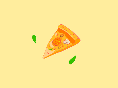 Vector Pizza Icon 2d fastfood food icon illustration pizza slice vector