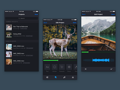 Video Editor App app design editor ios mobile video