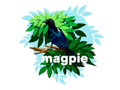 magpie adobe illustrator ai bird birds leaves magpie vector