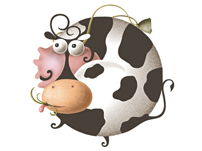 Strange Cow animal character cow illustration