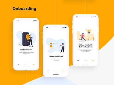 Drone Food Delivery App 2 android app app design design interaction interface ios app onboarding onboarding screens onboarding ui ui design uxui design