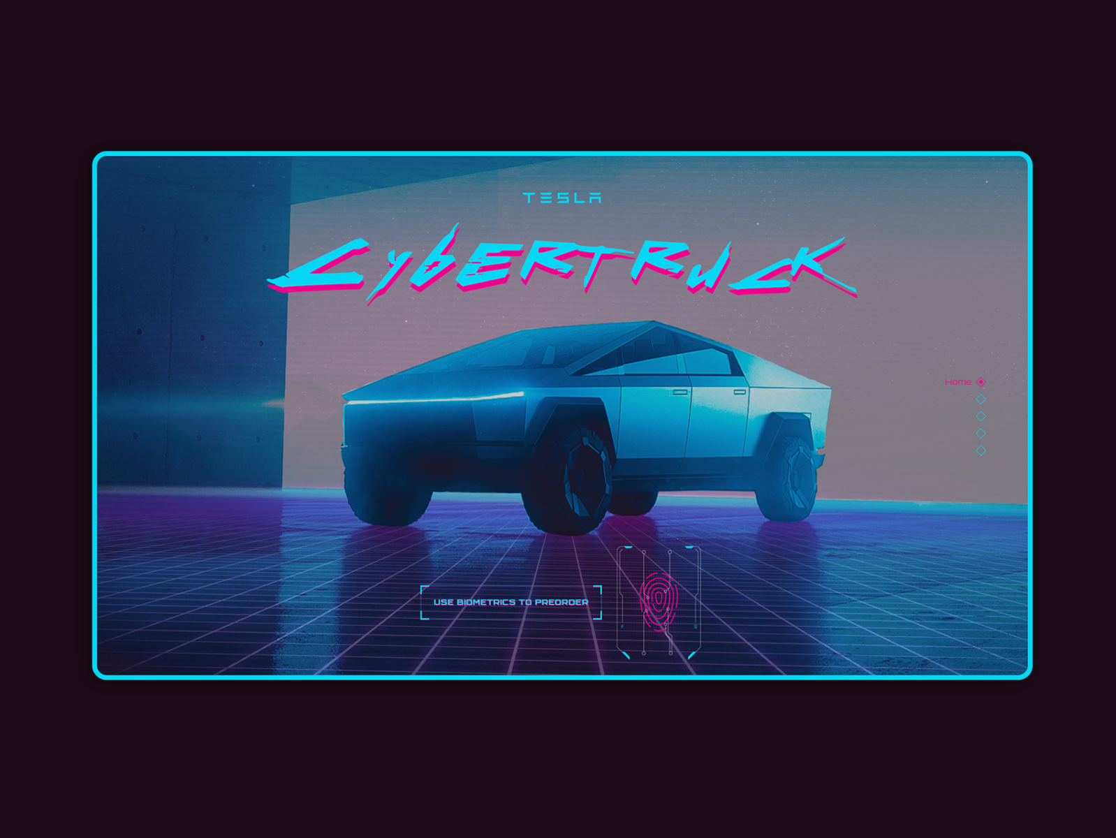 Tesla Cybertruck x Cyberpunk Landing Page Concept by Dusan K. on Dribbble