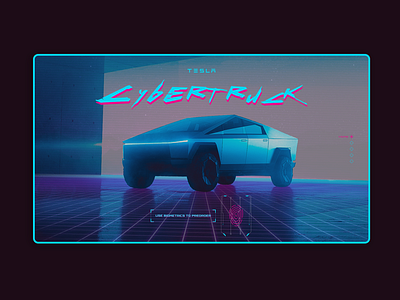 Tesla Cybertruck x Cyberpunk Landing Page Concept