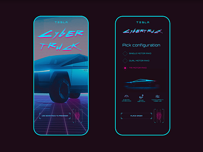 Tesla Cybertruck x Cyberpunk Landing Page Concept Mobile