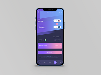 Money Transfer App Sneak Peek app design app designer app ui clean ui crypto design exchange gradient money transfer ui ui design uidesign uiux ux uxui