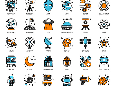 Astronomy filled outline app astrology astronomy design flat icon illustration pixelperfect science space ui vector