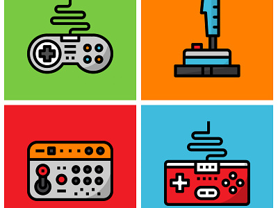 Retro Joystick console controller gadget game graphic icon illustration joystick retro vector