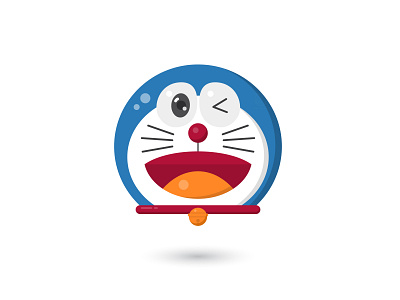Doraemon anine app background cartoon cat design doraemon flat future head icon illustration robot vector
