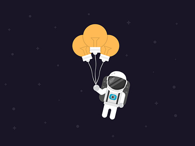 Astronaut with lightbulb