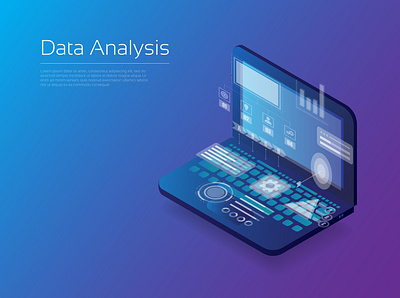 Isometric business analysis 3d analysis app background computer data design diagram digital icon illustration infographic isometric laptop technology texture ui user interface vector ้hologram