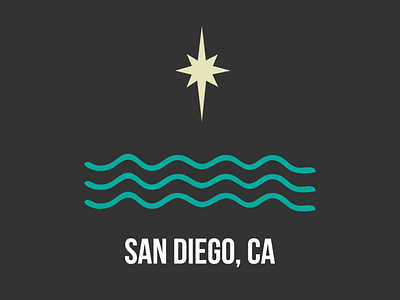 San Diego, CA - Location Icon for Wandering Star Motel brand identity branding design graphic design iconography illustration location icon san diego