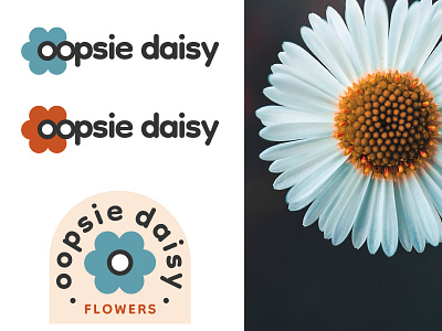 Oopsie Daisy Flower Shop Logo Design brand identity branding graphic design illustration logo