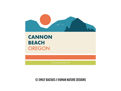 Cannon Beach, Oregon Badge - Human Nature Designs badge beach cannon beach design illustration logo nature oregon outdoor portland