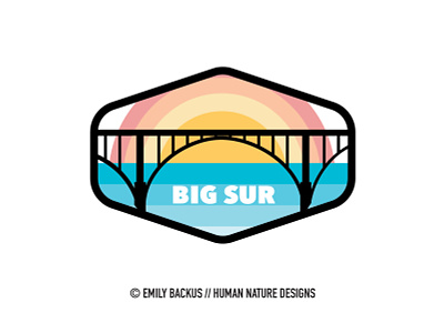 Big Sur, California Badge - Human Nature Designs beach big sur bixby bridge branding california graphic design illustration logo nature outdoor