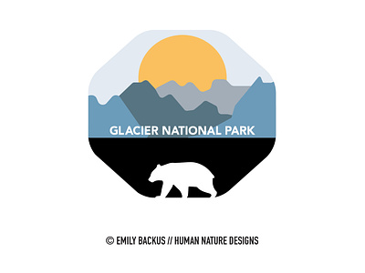 Glacier National Park Badge - Human Nature Designs badge brand identity branding design glacier glacier national park graphic design illustration logo montana national park national parks outdoor vector