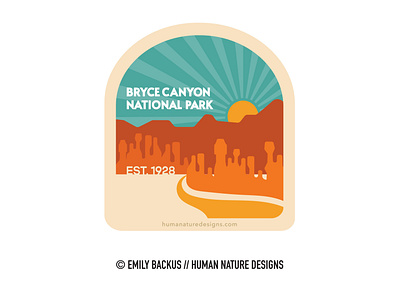 Bryce Canyon National Park Badge - Human Nature Designs bryce bryce canyon bryce canyon design graphic design illustration national park national park design national park illustration national park logo national parks nature illustration outdoor outdoor illustration