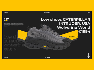 CATERPILLAR INTRUDER presentation or web-design branding design figma graphic design illustration logo ui vector web