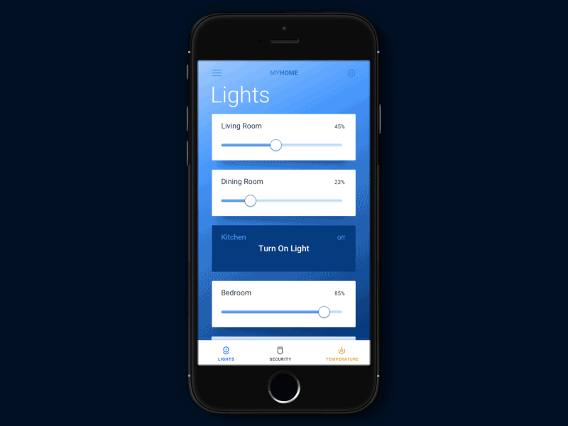 Smart Home Lights after effects app daily home interaction light mobile principle screen slider smart ui